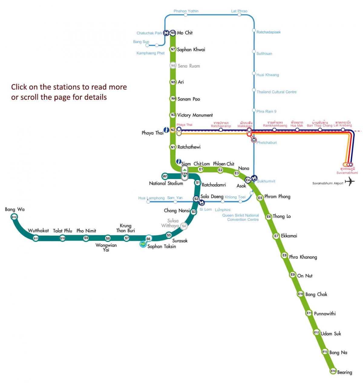 карта метро карта маршрутов в Бангкоке