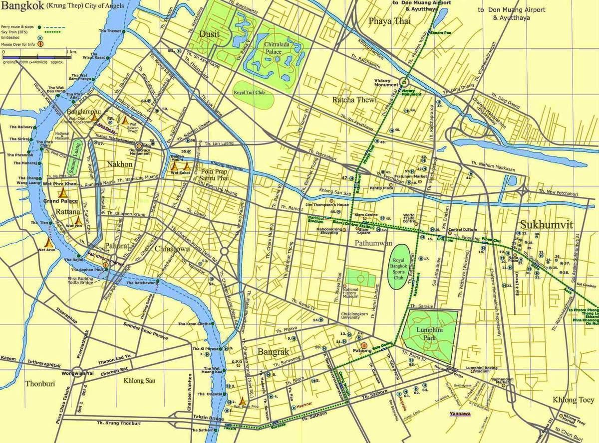 карта Бангкока дороге