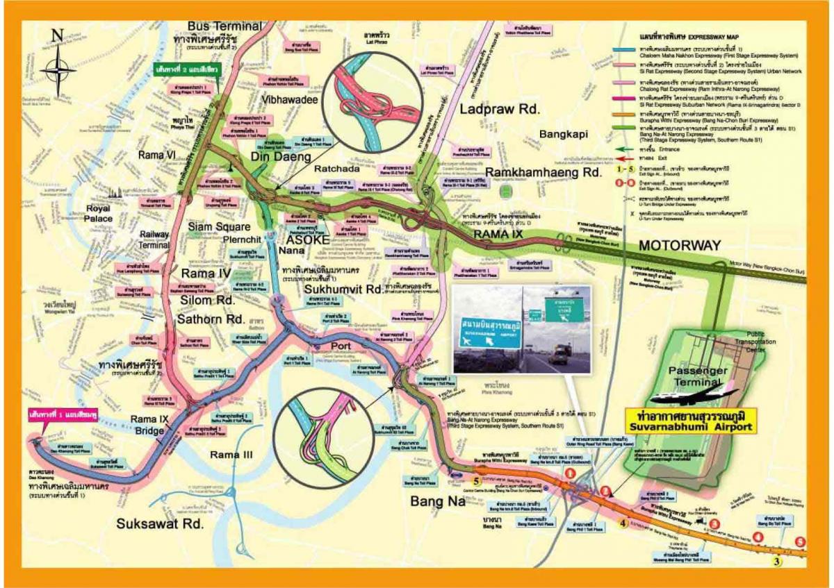 карта Бангкока шоссе