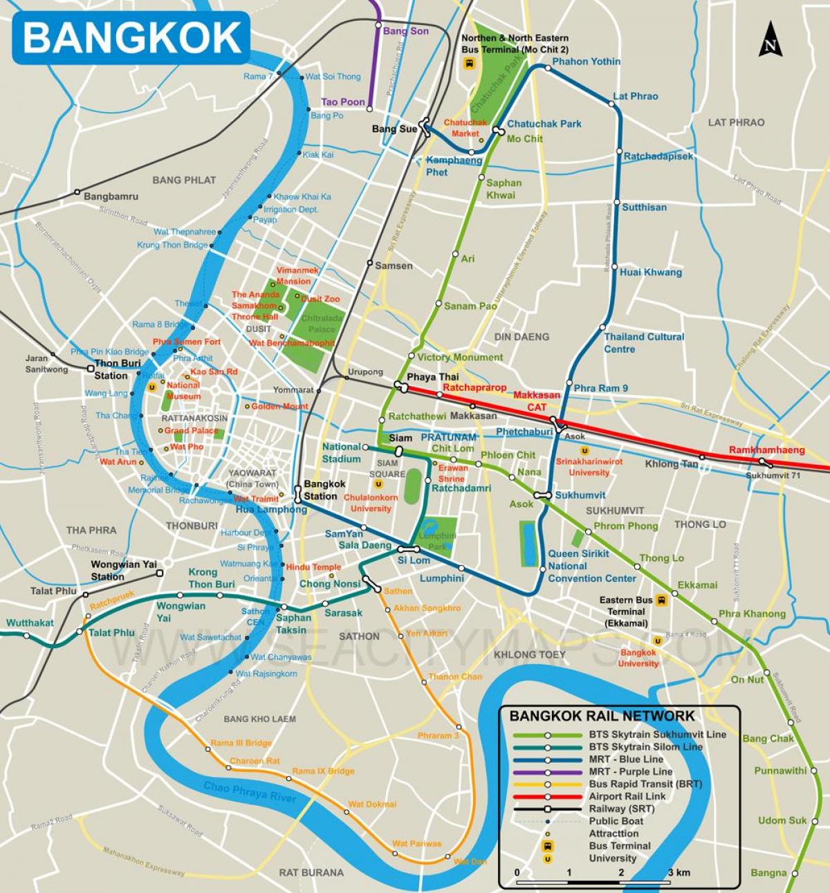 карта центра города Бангкок 