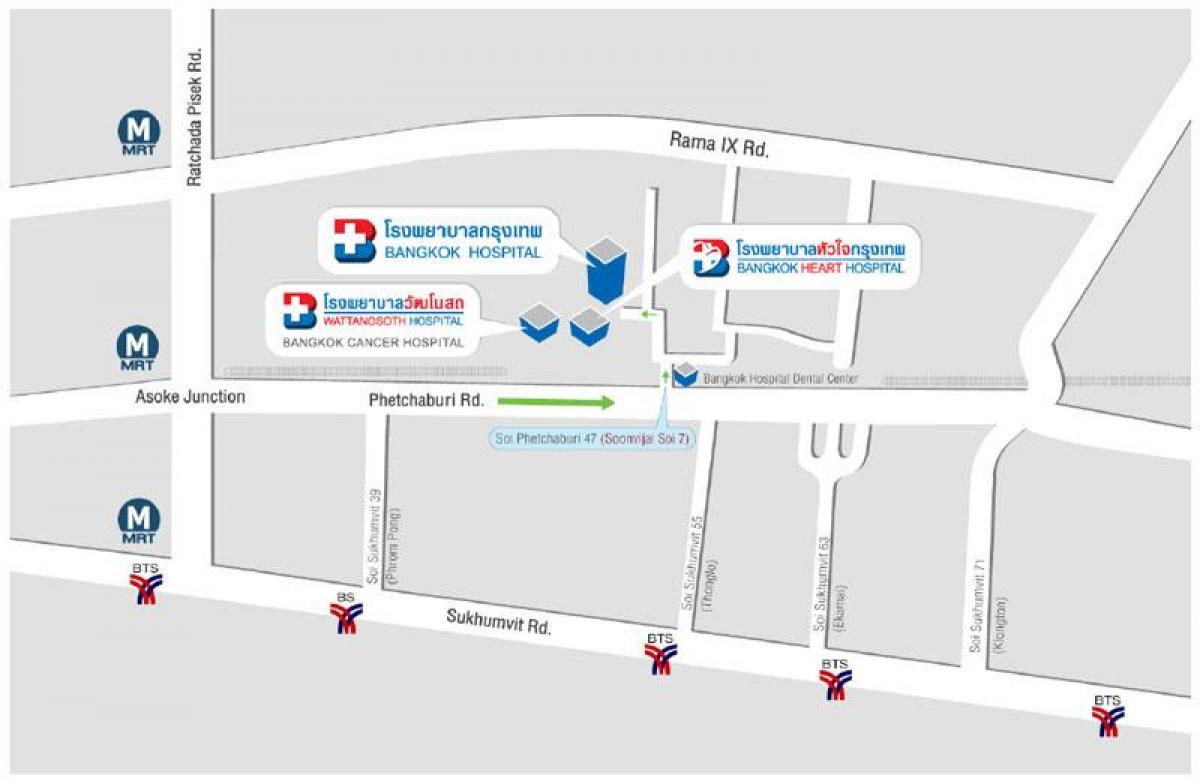 карту больница Бангкока 