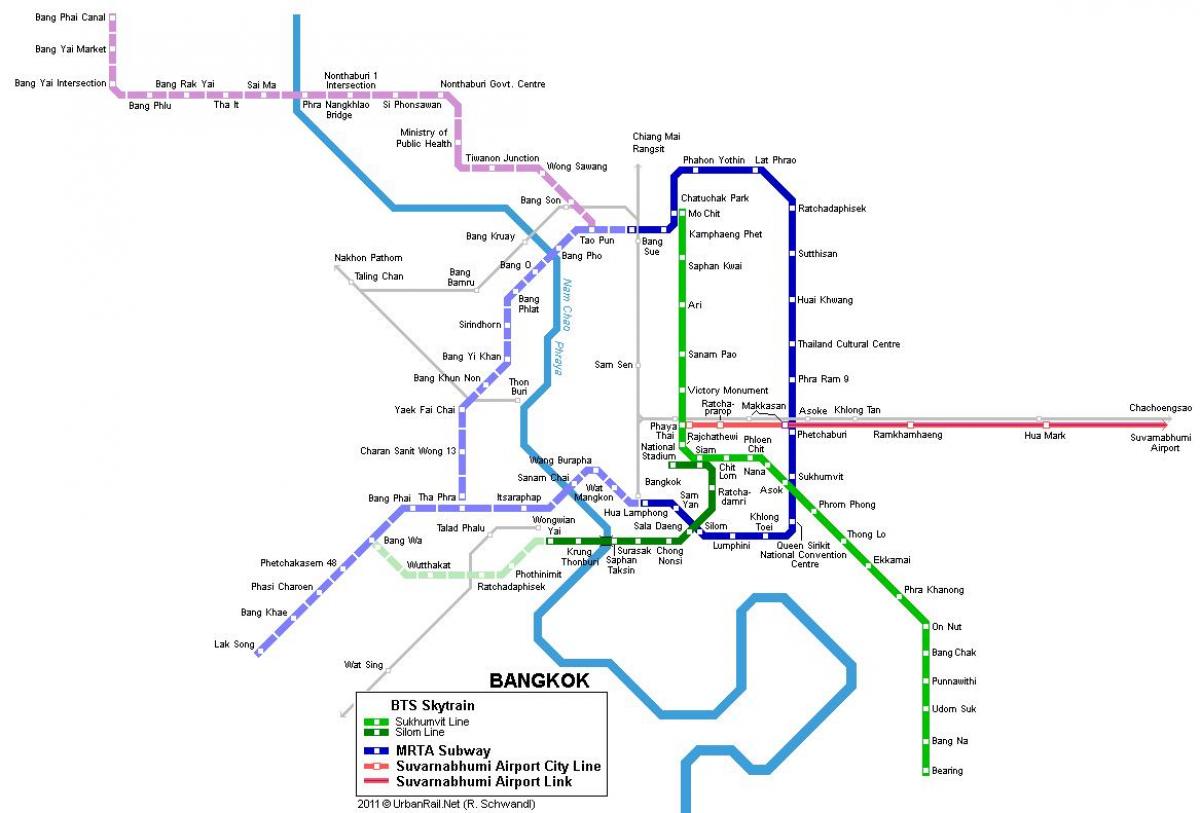 карта метро в Бангкоке Таиланд
