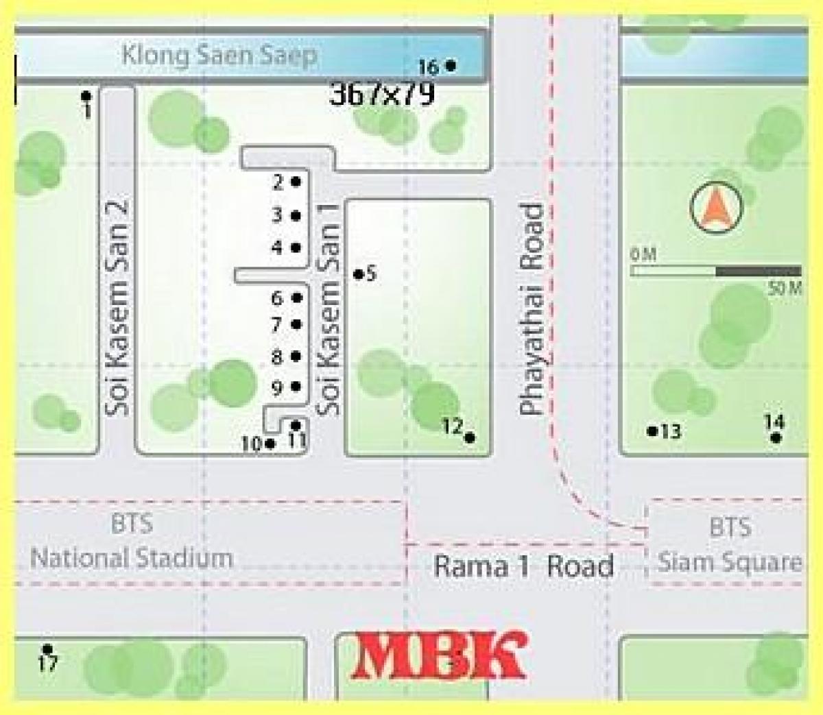 торговый центр mbk в Бангкоке карте
