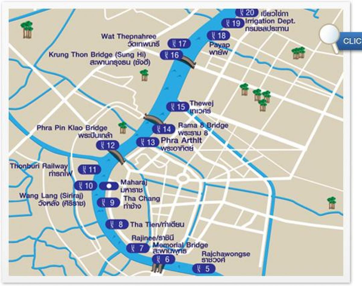 карта реки Бангкок экспресс-катере