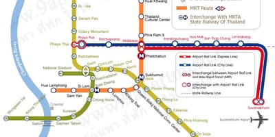 Skytrain Бангкок маршрут на карте