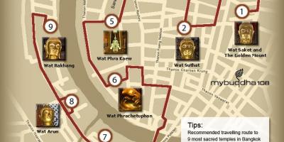 Карта Бангкока храм тур